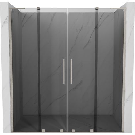 Mexen Velar L Duo porte doccia scorrevoli 170 cm, grafite, nichel spazzolato - 871-170-003-42-97 (1/5)