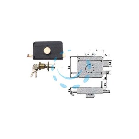 SERRATURE APPLICARE PER PORTE IN LEGNO POMOLO INTERNO CATEN.SCR. 270CS - mm.60 (270/CS)