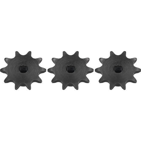 Jeu de pignons d'entraînement en acier - 3 pièces, pas 8mm, alésage 6mm D, 10 dents (1/5)