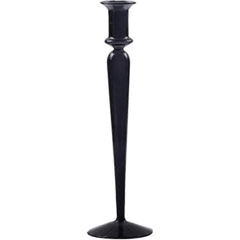 Bougeoir romantique en verre, bougeoir vintage en verre, vase hydroponique transparent, cadeau de style européen, noir transparent (1/5)