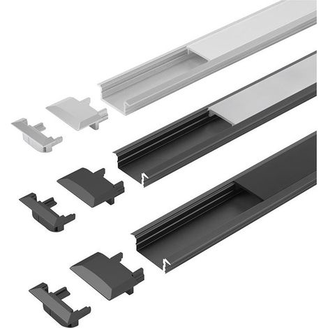 Profilo a LED Cannellino C nero L3M ALU + Profilo di copertura