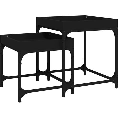 Maison Exclusive - Beistelltische 2 Stk. Schwarz Holzwerkstoff