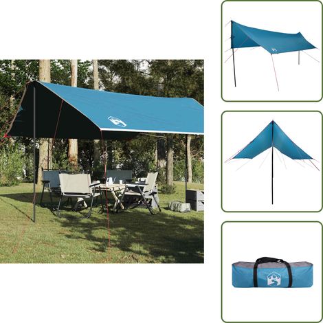 The Living Store Tarp Blau 460x305x210 cm Wasserdicht - Outdoorzelt - Wasserdichter Zeltplanen - Campingzubehör - Wanderzubehör - Strandtuch (1/5)