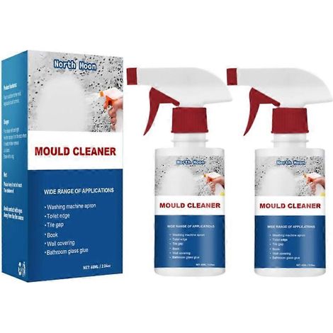 Lot de 2 sprays anti-moisissures pour murs, nettoyants anti-taches et anti-moisissures, mousse active pour un effet longue durée. (1/4)