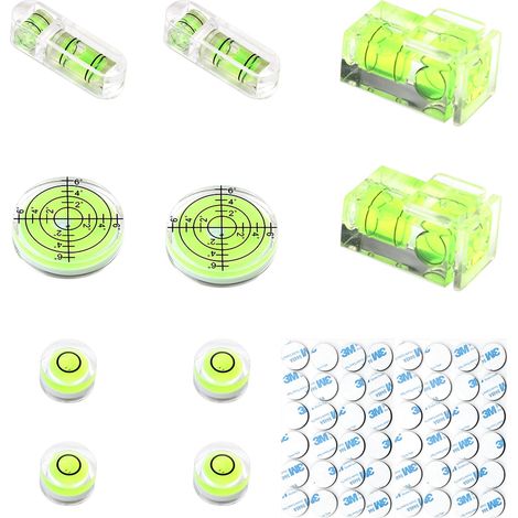 Petit niveau à bulle en forme de Libelle, avec 50 joints, mini niveau à bulle pour camping, caméras de bureau, caravane, électricien, niveau à bulle (1/5)