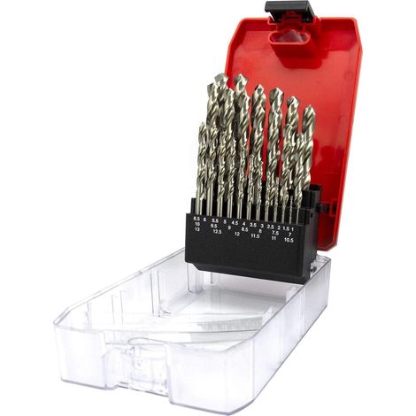Bohrerset 25tlg HSS vollgeschliffen 1-13 mm Aluminium Kupfer Plastik (1/5)