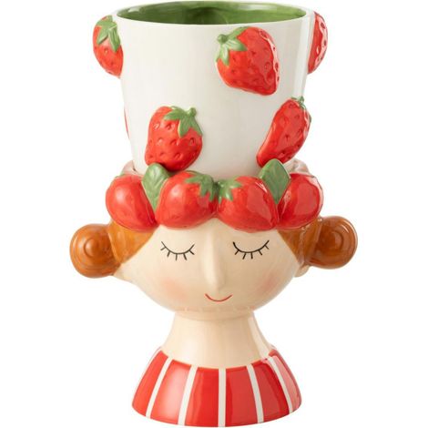 Cache-Pot en 2 Parties "Fille Fraise" 30cm Multicolore (1/5)