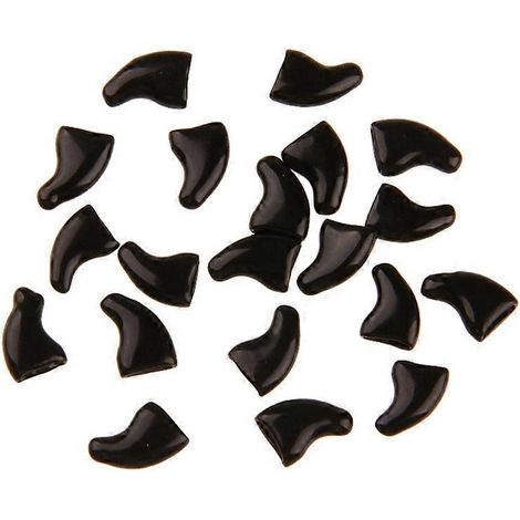 Packung mit 20 weichen Kapseln für Katzen- und Hundekrallen, trendige Farben, schwarze Silikon-Krallenschützer, Größe M, weiches Haustierzubehör.