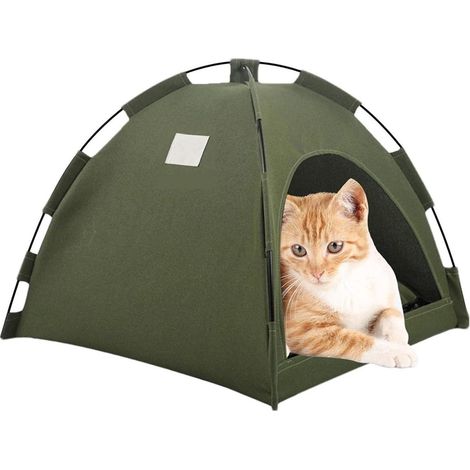Cestino per cani - 40 x 40 x 35 cm - Tenda rinfrescante e resistente - Nido per animali domestici a forma di tenda - Nido pieghevole per gatti - Cuccia a grotta per animali domestici - Cuscino rimovib (1/5)