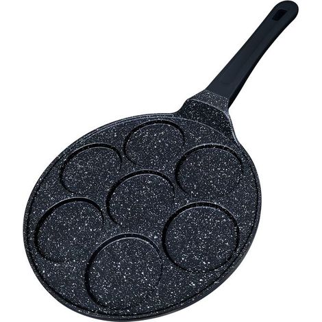 Poêle à Pancakes - SIGNATURE - Modèle Noir - 7 Compartiments - Antiadhésif - Ergonomique