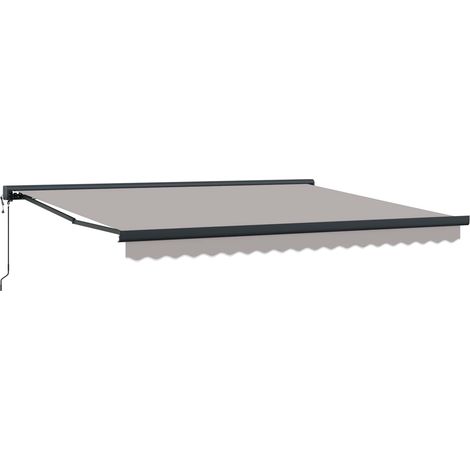 Maison Exclusive - Auvent rétractable Gris clair 400 × 300 cm Tissu et Métal (1/5)