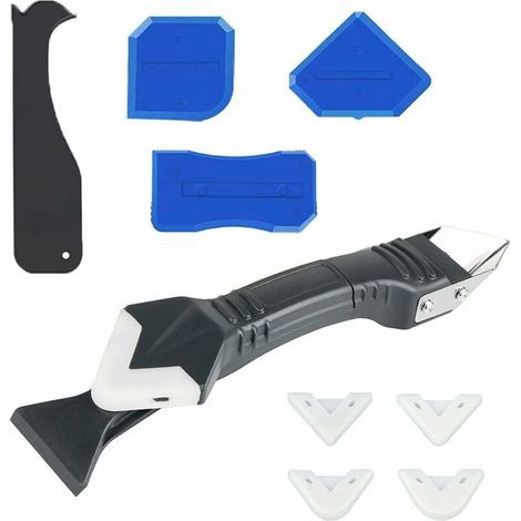 Blue Silicone Grout Tool, Smoothing Tool Set, 11-Piece Silicone Caulking Tool Set, Silicone Remover, Silicone Scraper Set (1/5)