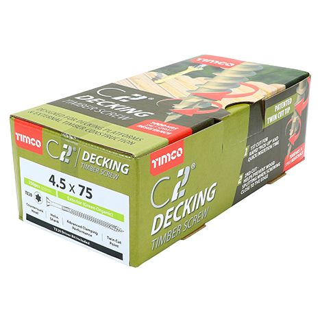 TIMCO C2 Deck-Fix Premium Countersunk Green Decking Screws - 4.5 x 75