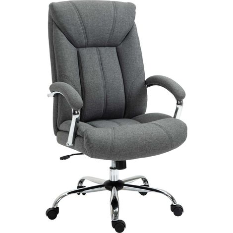 Sedia da ufficio, sedia ergonomica da ufficio, altezza regolabile, schienale alto, funzione dondolo, 65x78x118 cm, grigia