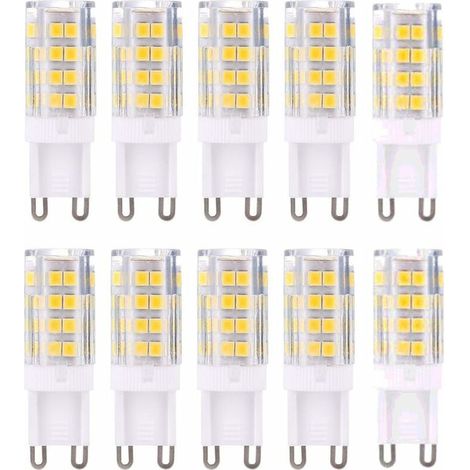 G9 LED-Lampen, warmweiß (3000 K), 5 W, entspricht 40 W Halogenlampen, 420 Lumen, nicht dimmbar, 10er-Packung