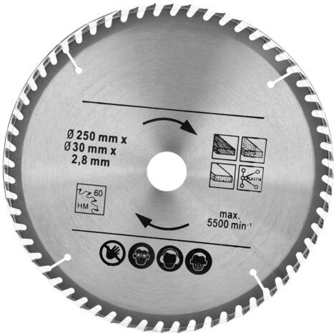 Lame de scie circulaire 250 mm 48T et 60T TCT, disque de scie, alésage 30 mm