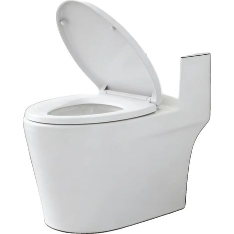 Tapa de asiento de inodoro, polipropileno de doble capa, mecanismo de cierre suave, ajuste universal, forma ovalada, fácil instalación. (1/5)