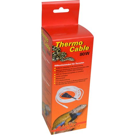Lucky Reptile Thermo Cable - Cavo di riscaldamento per terrari da 80 W - Cavo da 6,5 m con connessione fredda da 1,5 m - Riscaldamento veloce e calore uniforme - In silicone impermeabile (1/3)