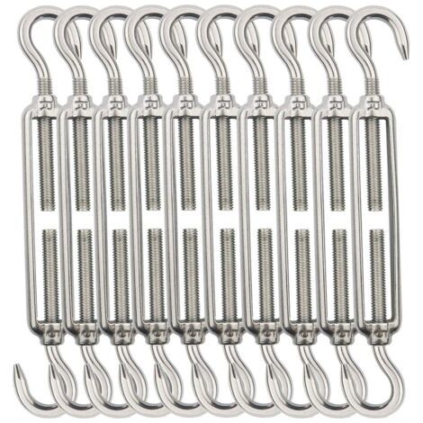 Kabelspanndraht, M5-Drahtspanner, Kabelspannhaken und -haken, Kabelspanner aus Edelstahl 304 – 10 Stück (1/5)