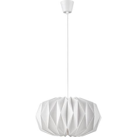 Lampe suspendue ormini métal papier blanc mat matt blanc e27 1 x max.25W b: 23,5 cm h: 140 cm Ø43 cm dimmable (1/5)