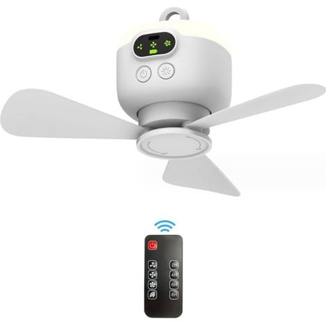 Ventilateur de plafond portable rechargeable par USB avec télécommande pour le camping en plein air (1/5)