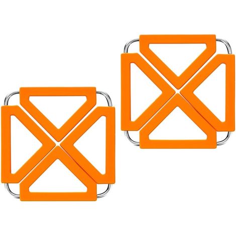 2 dessous de plat en inox et silicone, carrés, antidérapants (1/5)