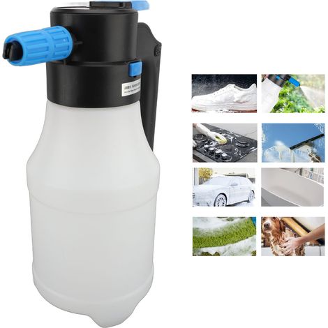 Pistola de espuma eléctrica para coches, 1,5 l, alta presión, USB, portátil, para limpieza de coches, descongelación, jardín, incluye batería de 1300 mAh, carcasa de HDPE y bomba eléctrica estable, di (1/5)