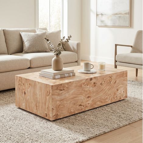 Mesa de centro minimalista con efecto madera en MDF OKWISH (1/5)