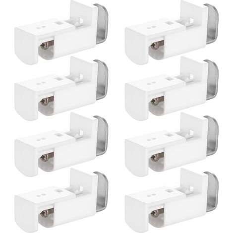 8 Pcs Supports de Serrage pour Store Plissé sans Percage, Supports de Fixation Support Rideau Réglable Métalliques pour plissés à Tension, Stores Plissés Tendus sur Cadre de Fenêtre (1/5)