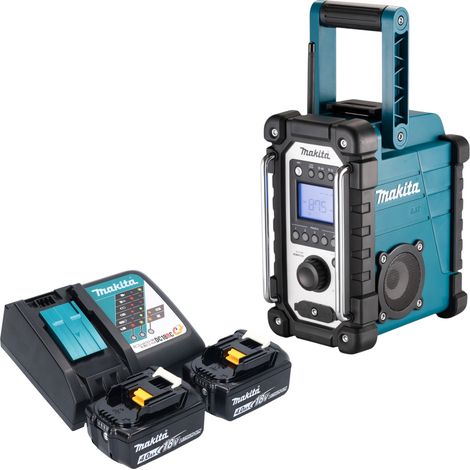 Makita DMR 116 RM Akku Baustellenradio 14,4 - 18 V AM FM AUX + 2x Akku 4,0 Ah + Ladegerät