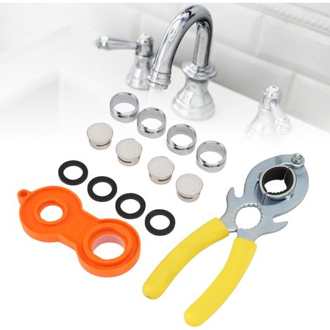 Kit de desmontaje M24 y kits de aireadores: kit completo con llave ergonómica antideslizante, 4 aireadores (12 accesorios) fabricados en cobre y acero inoxidable 304 para grifería de cocina y baño. (1/5)