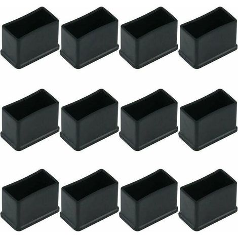 Lot de 12 embouts de protection en caoutchouc noir pour pieds de meubles – Dimensions 15 x 30 mm – Réduction du bruit et protection des sols-Crezuo (1/4)