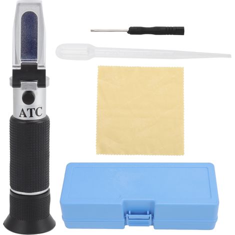 Brix Refractometer 3 in 1 Handheld Measure Sugar Content in Grape Wine Juice Alcohol Meter with ATC for Homebrew Kit