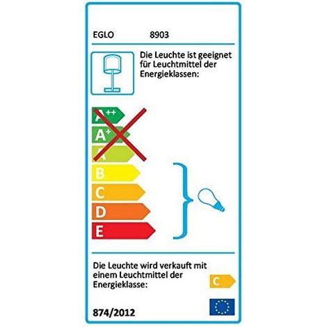 Eglo Lampada da tavolo Pitty NERO altezza 500 mm Luce Colore 2700 K Classe di efficienza energetica C (1/2)