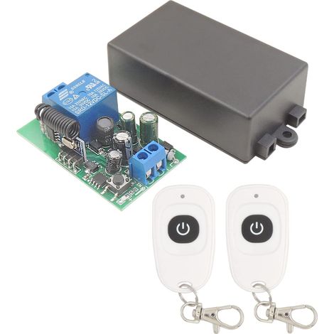 Funkfernbedienungsschalter für Licht, 433 MHz RF-Funkrelais-Empfänger, 220 V, 240 V, 110 V, 1500 W mit Sender, Kippmodus zum Ein-/Ausschalten der Lampe… (1/5)