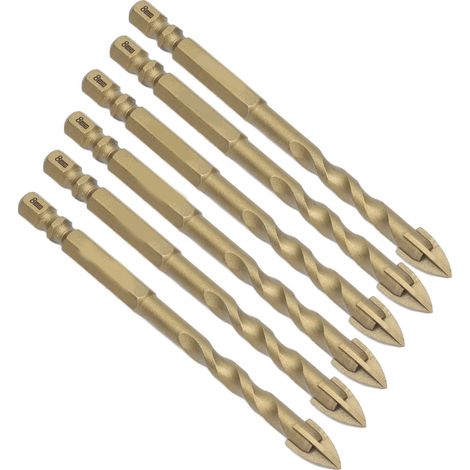 10-teiliges Hartmetall-Kreuzbohrer-Set mit 1/4-Zoll-Sechskantschaft für Fliesen, Marmor, Glas, Kupfer, 8-mm-Bohrungen (1/5)