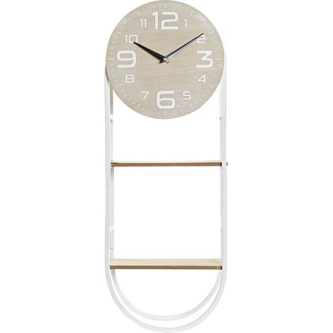Pendule Mdf Métal 25,5X11,5X71 Étag Re Blanc (1/4)