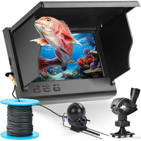 1 caméra de pêche sous-marine, écran IPS 4,3 pouces, vision nocturne infrarouge, étanche IP68, câble 30 m, batterie 5000 mAh (1/5)
