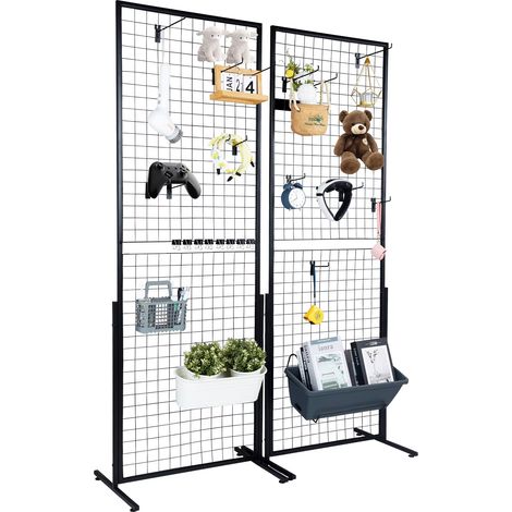 Grille murale double face – Gridwall – Présentoir magasin – Crochets inclus – Expo artisanat (1/5)
