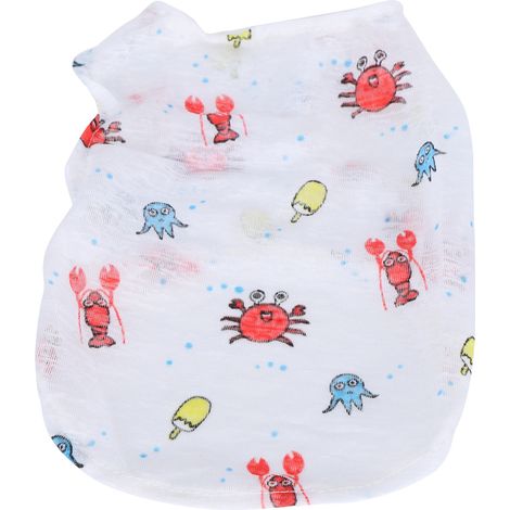 Vêtements d'été pour animaux de compagnie : Chemise respirante imprimée Petit Cochon, non collante, douce pour chiot (Monde sous-marin M) (1/5)