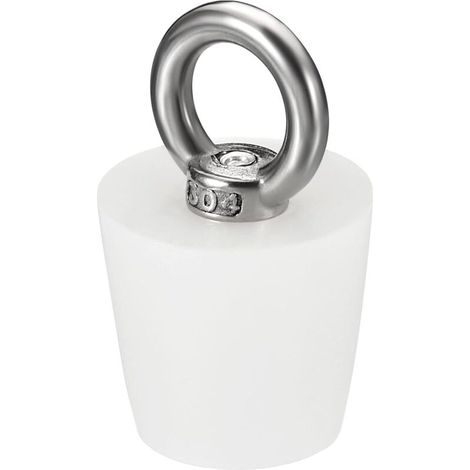 Bouchon Conique Bouchon en Caoutchouc de Silicone 22mm à 29mm Bouchon de Baignoire Solide avec Anneau pour Tubes à Essai, Conduite d'Eau, Trou de Drainage, Blanc 2 Pièces (1/5)