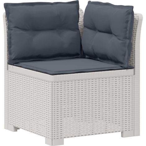vidaXL Sillón Individual de Jardín con Cojines Apariencia de Ratan PP (1/2)
