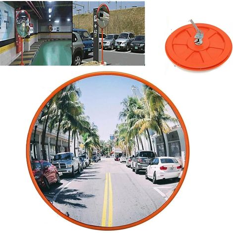 Miroir convexe de sécurité Ø 60 cm – Angle de vision 130° – Installation facile – Pour allées, garages et magasins