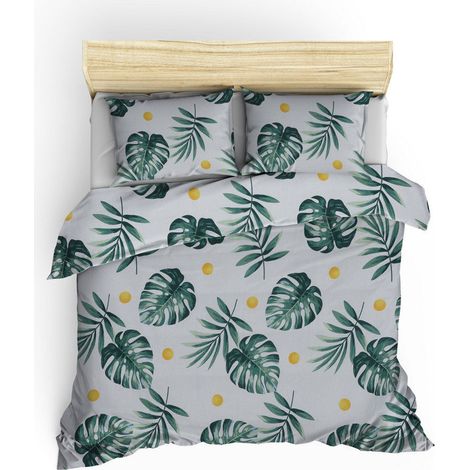 Funda nórdica, funda nórdica, ropa de cama Set Verde Blanco Amarillo (1/2)