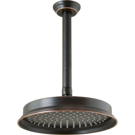 Douche Pluviale Retro Noir Nostalgique avec Douche de Plafond de 20 cm
