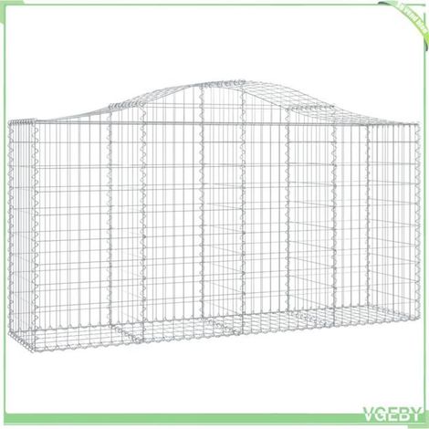 Panier de gabion arqué - FAFEICY - 153395 - 200x50x100/120 cm - Fer galvanisé - Fil 3,5 mm (1/4)