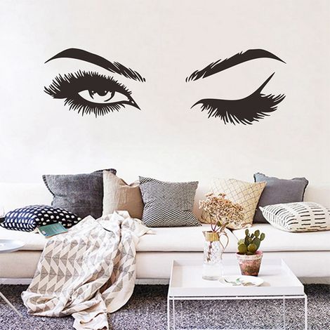 Wimpern-Wandtattoo, Wimpern, Augen, Augenbrauen, Schönheitsdekoration, Make-up-Wandtattoo (1/5)