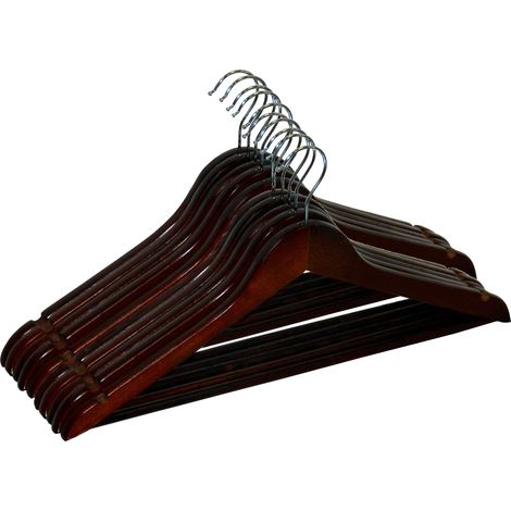 RONDO Kleiderbügel aus Holz, 10er-Set, dunkelbraun