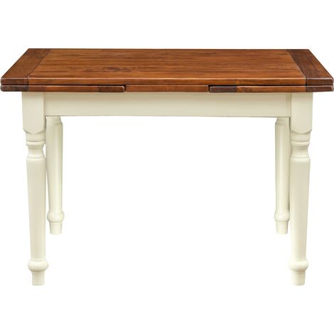 Esstisch, Tisch für den Außenbereich, Gartentisch, 121 x 81 cm, ausziehbarer Massivholztisch, rechteckiger Tisch, Küchentisch