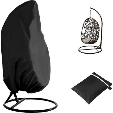 Oxford 210D hanging chair cover, waterproof PVC material, 190x115 cm, black with storage bag